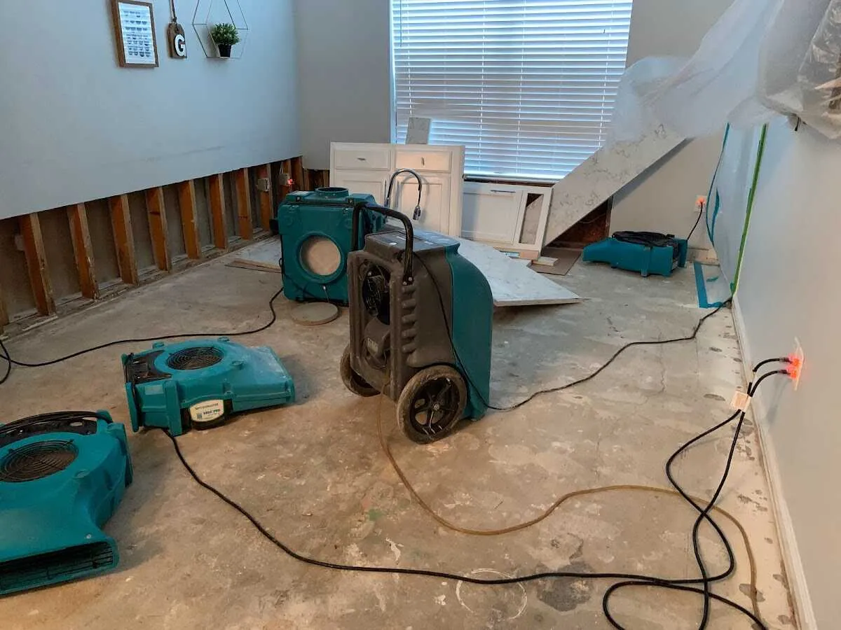 Dehumidifier in flood-cut room for Water Extraction & Removal in Warrensville Heights